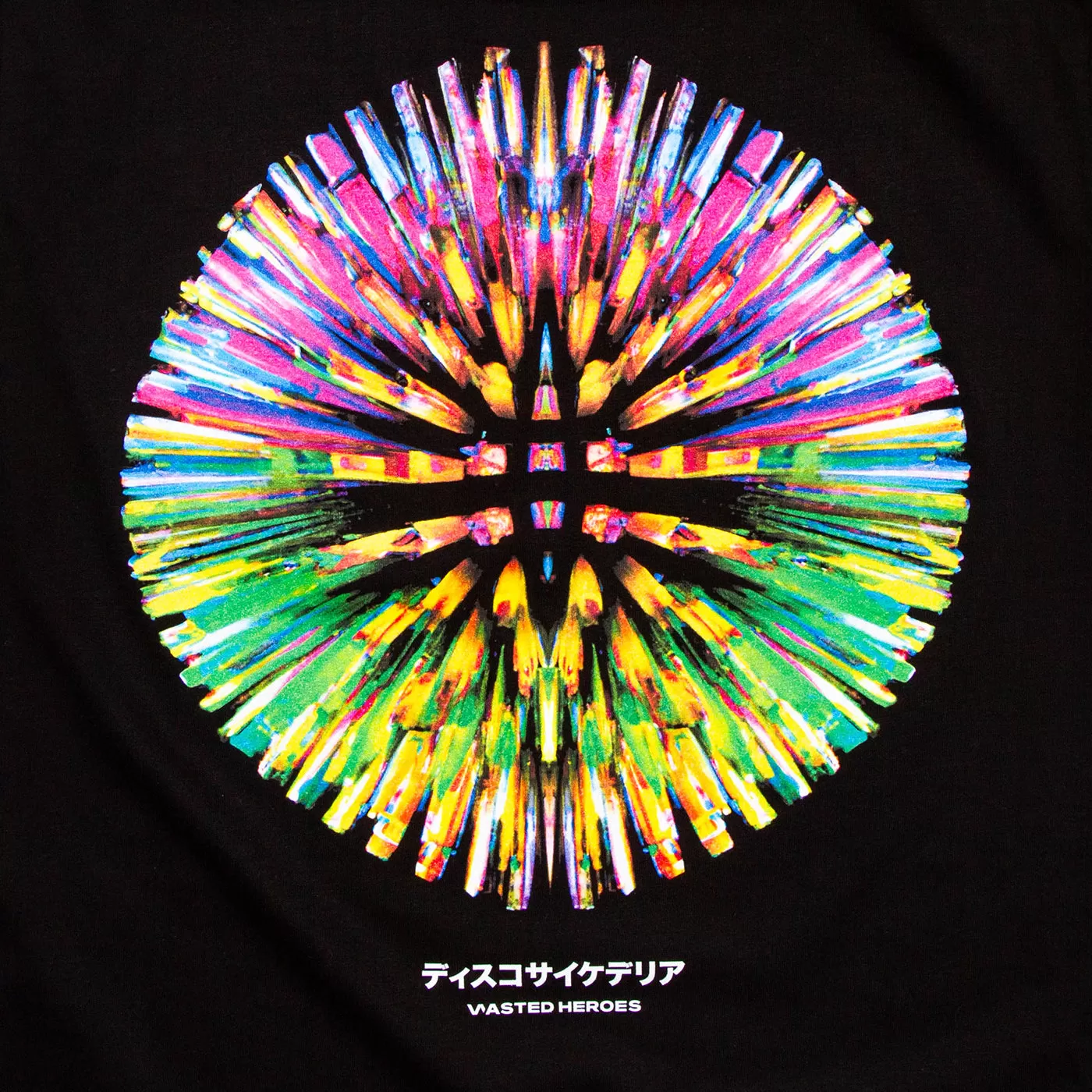 031 Disco Psychedelia Front Print - Tshirt - Black