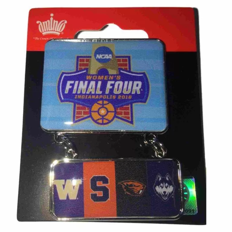 2016 Women's Final Four Aminco 4 Team Dangler Collectible Lapel Pin