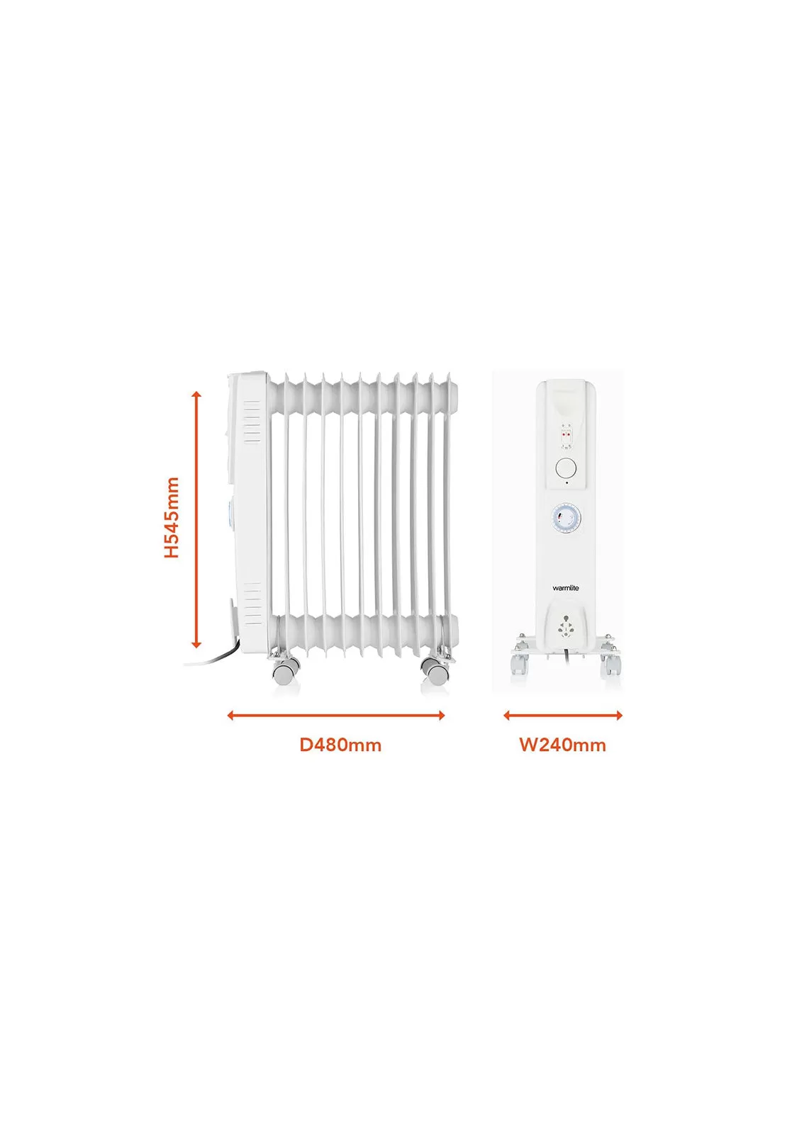 2500W Oil Filled Radiator With Timer | WL43005YTW