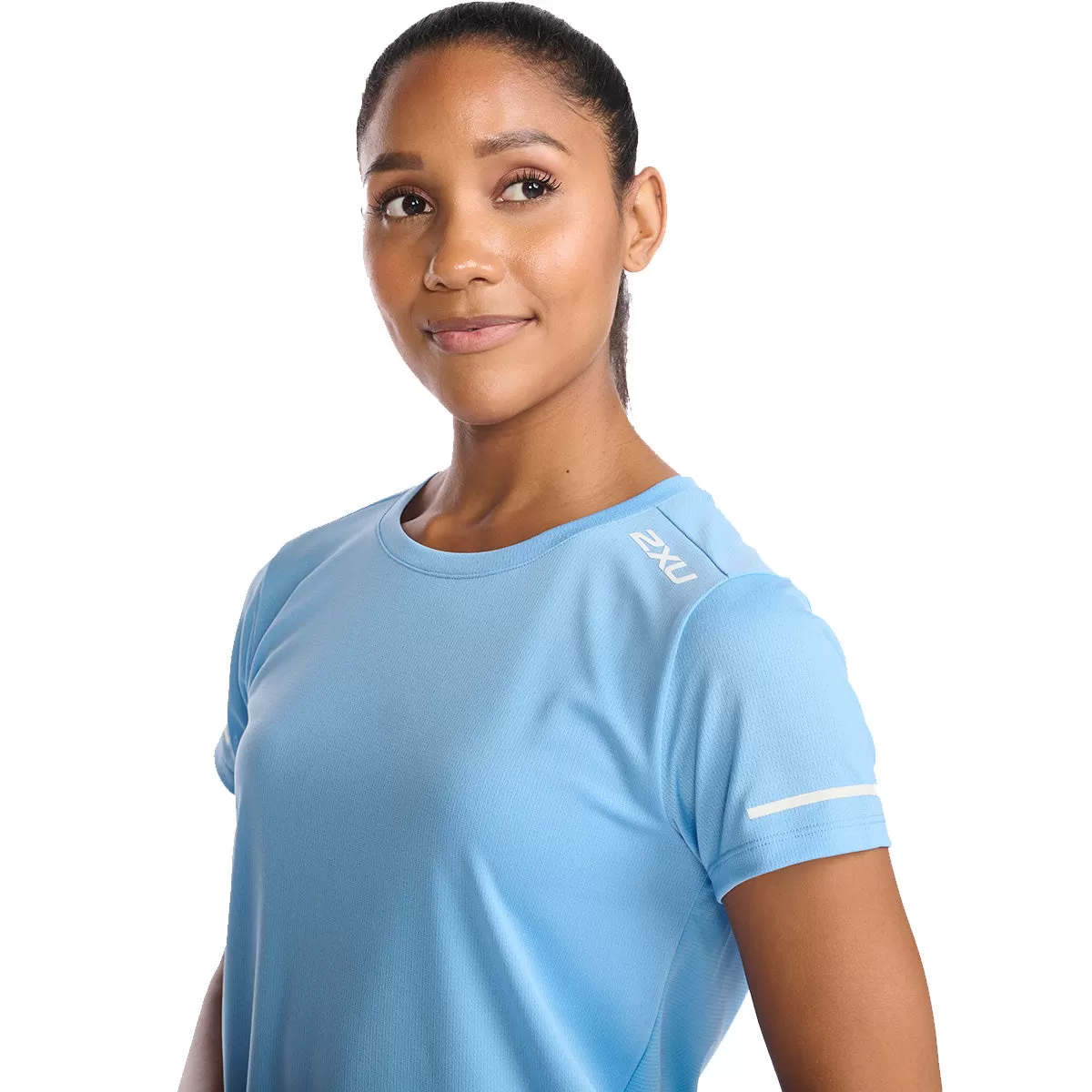 2XU Aero Tee Womens | Mirage/White Reflective