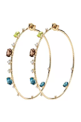 6cm Peridot Topaz Hoop Earrings