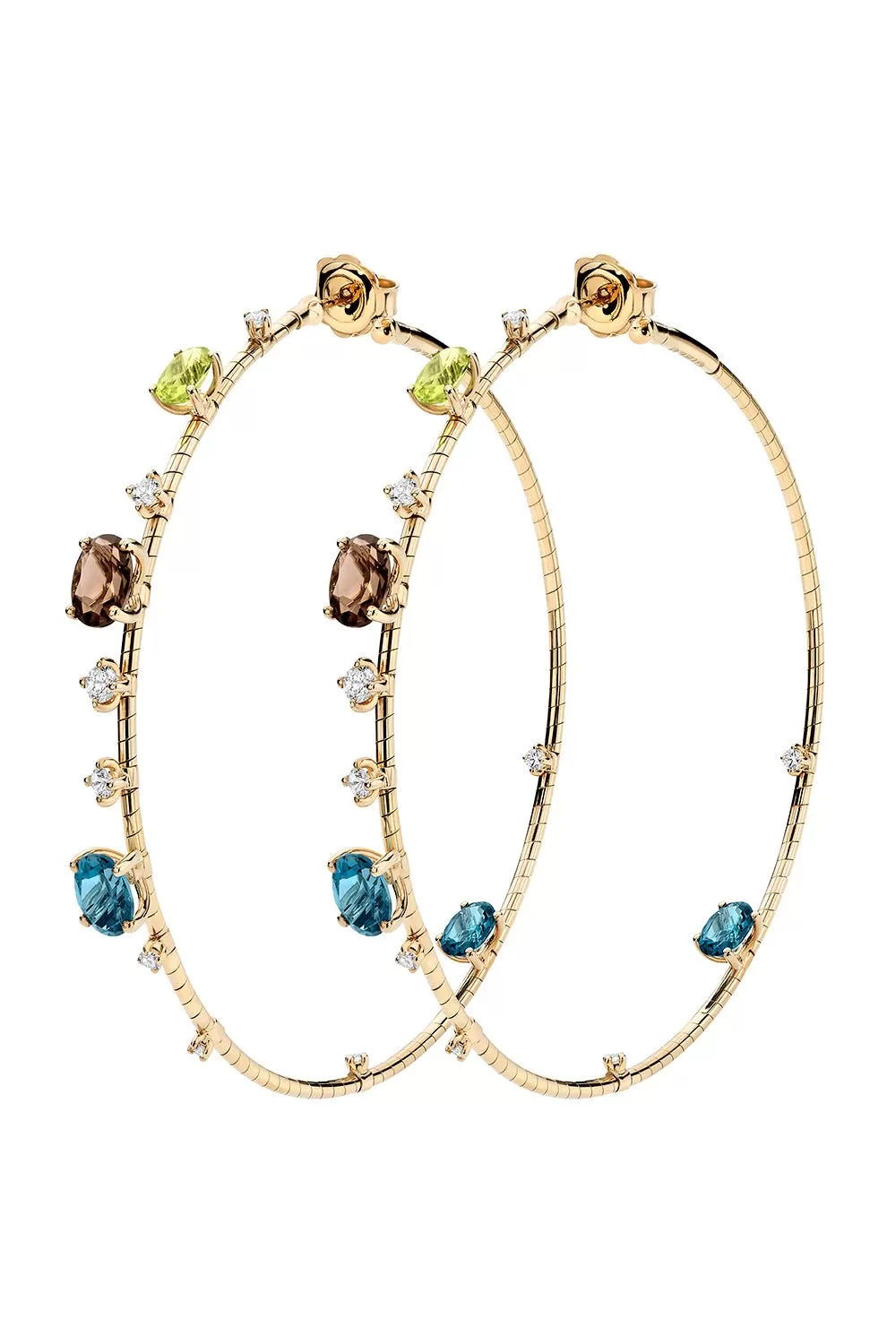 6cm Peridot Topaz Hoop Earrings