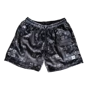 808ALLDAY Black / Dark Grey Bandana Mesh Shorts