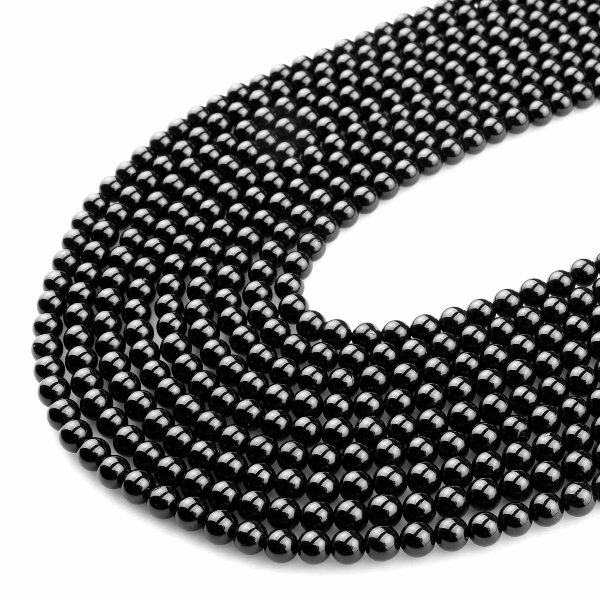 AAA Genuine Natural Black Spinel 4mm 5mm 6mm 8mm 10mm Smooth Round Beads Gemstone 15.5" Strand