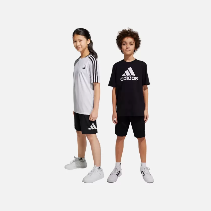 Adidas Train Essential Aeroready Logo Regular-Fit Kids Unisex Shorts (5-16 years)- Black/White