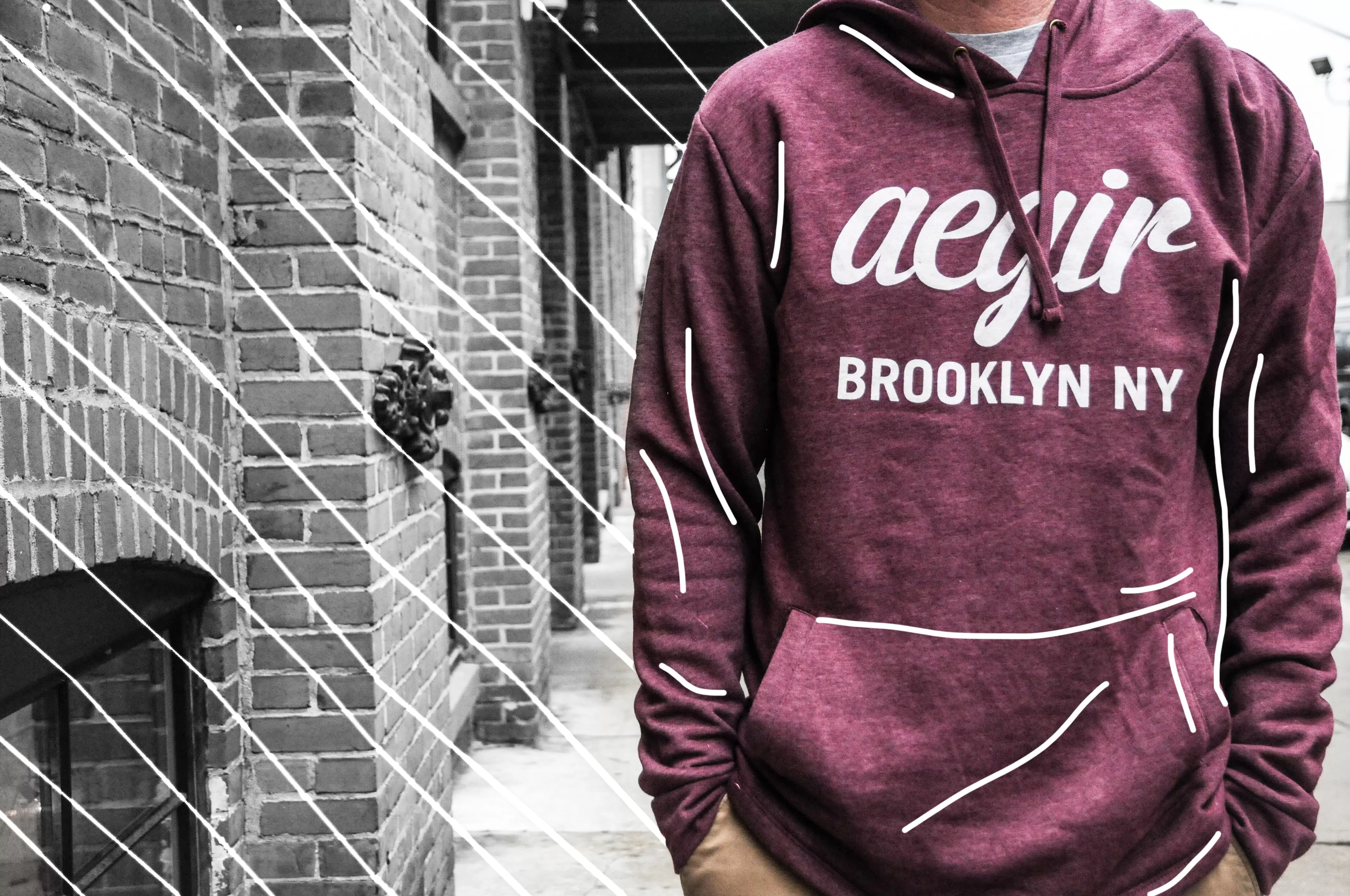 Aegir Script Hoodie Maroon