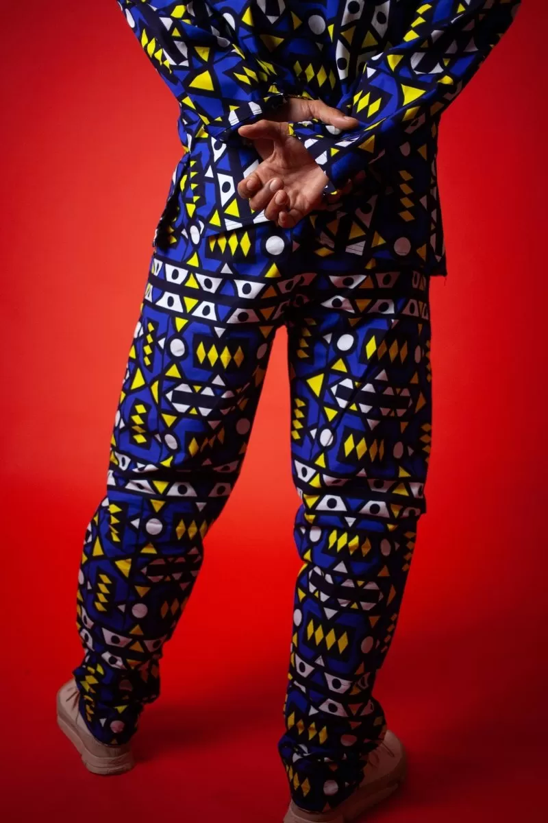 African Pants In Electric Blue Samakaka