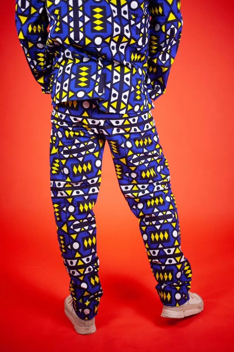 African Pants In Electric Blue Samakaka