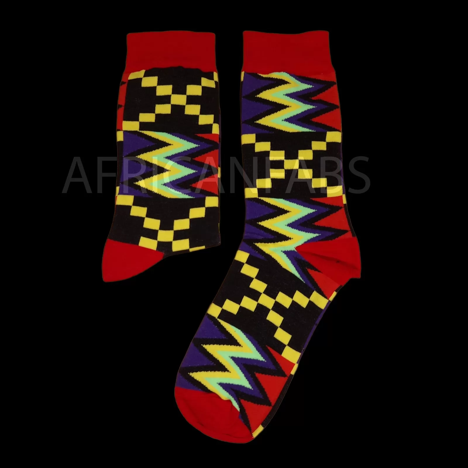 African socks / Afro socks set AKWAABA in pouch - Set of 5 pairs