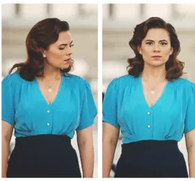 Agent carter blouse blue top - Peggy Carter inspired