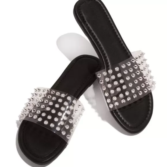 Allahna Spike Sandal-Clear