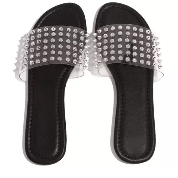 Allahna Spike Sandal-Clear