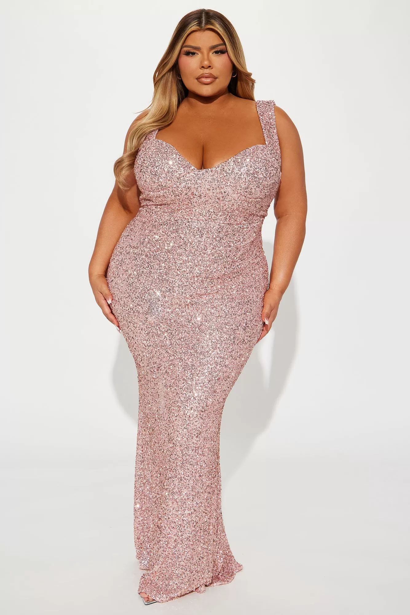 Alora Sequin Maxi Dress - Rose