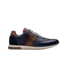 Ambitious Mens Premium Leather Navy Fashion Trainer Slow - 11319-6580AM.2