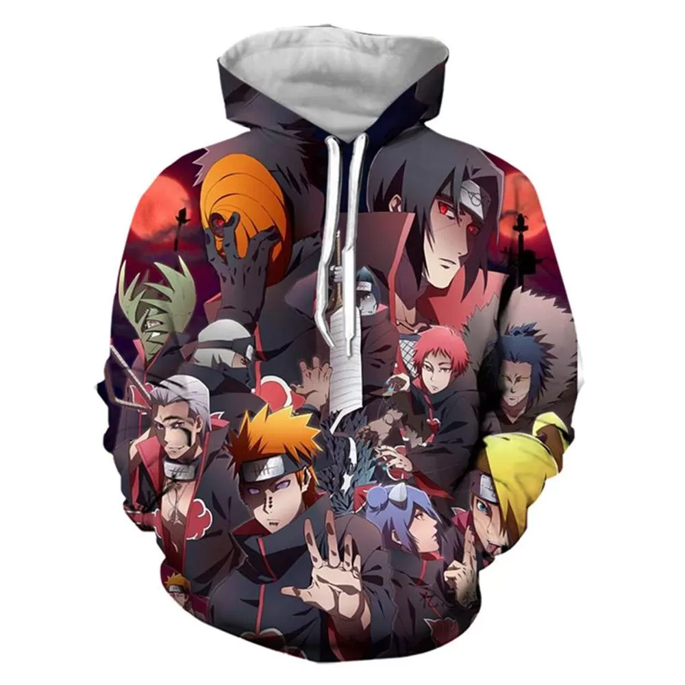 Anime Naruto 3D Hoodies Streetwear Sweatshirt Casual Hoody Men Women 3D Pullover Harajuku Tracksuit Male Hip Hop Hooded DropShip