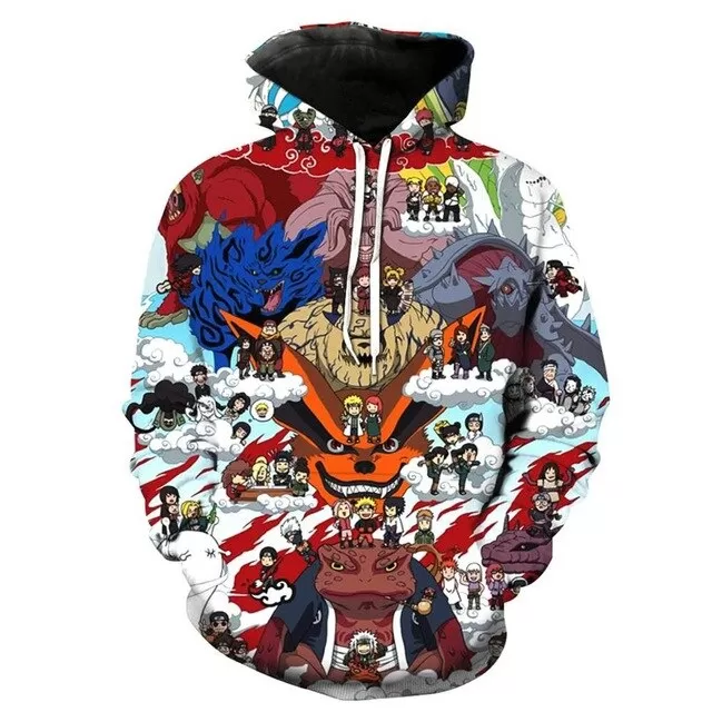 Anime Naruto 3D Hoodies Streetwear Sweatshirt Casual Hoody Men Women 3D Pullover Harajuku Tracksuit Male Hip Hop Hooded DropShip