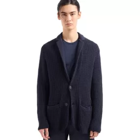 Armani Exchange Single-breasted Knitted Jacket