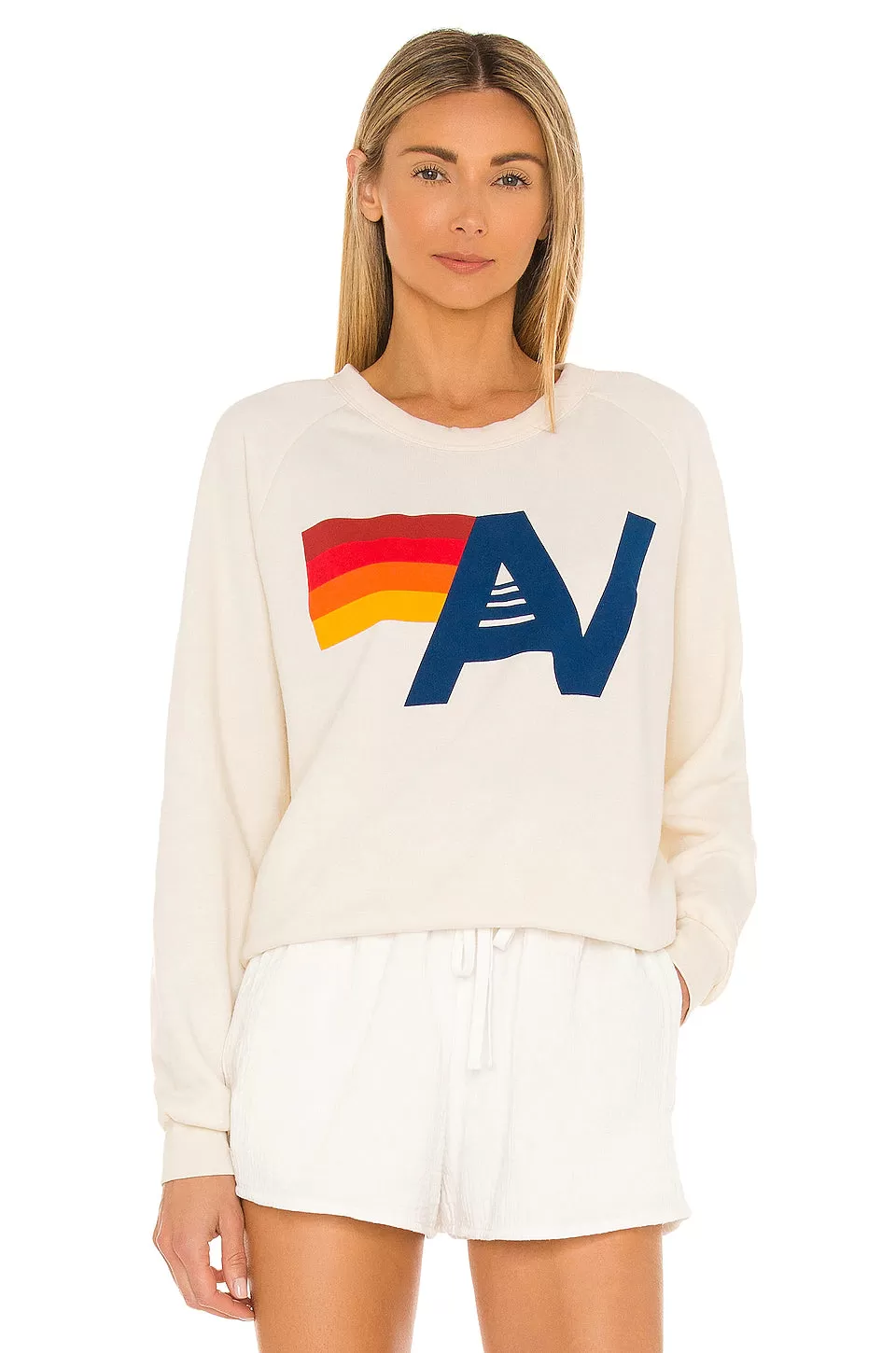 Aviator Nation Logo Crew~Vintage White