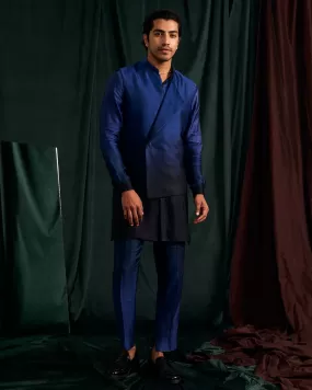 Azure Ombre Modal Linen Kurta With Matching Pajama