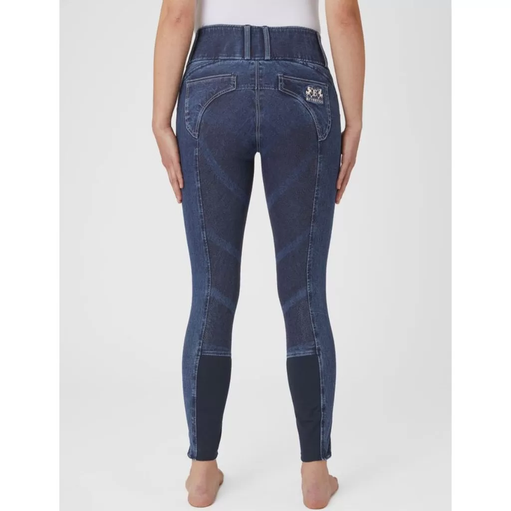 B Vertigo Dianne Ladies Silicone Full Seat Denim Breeches