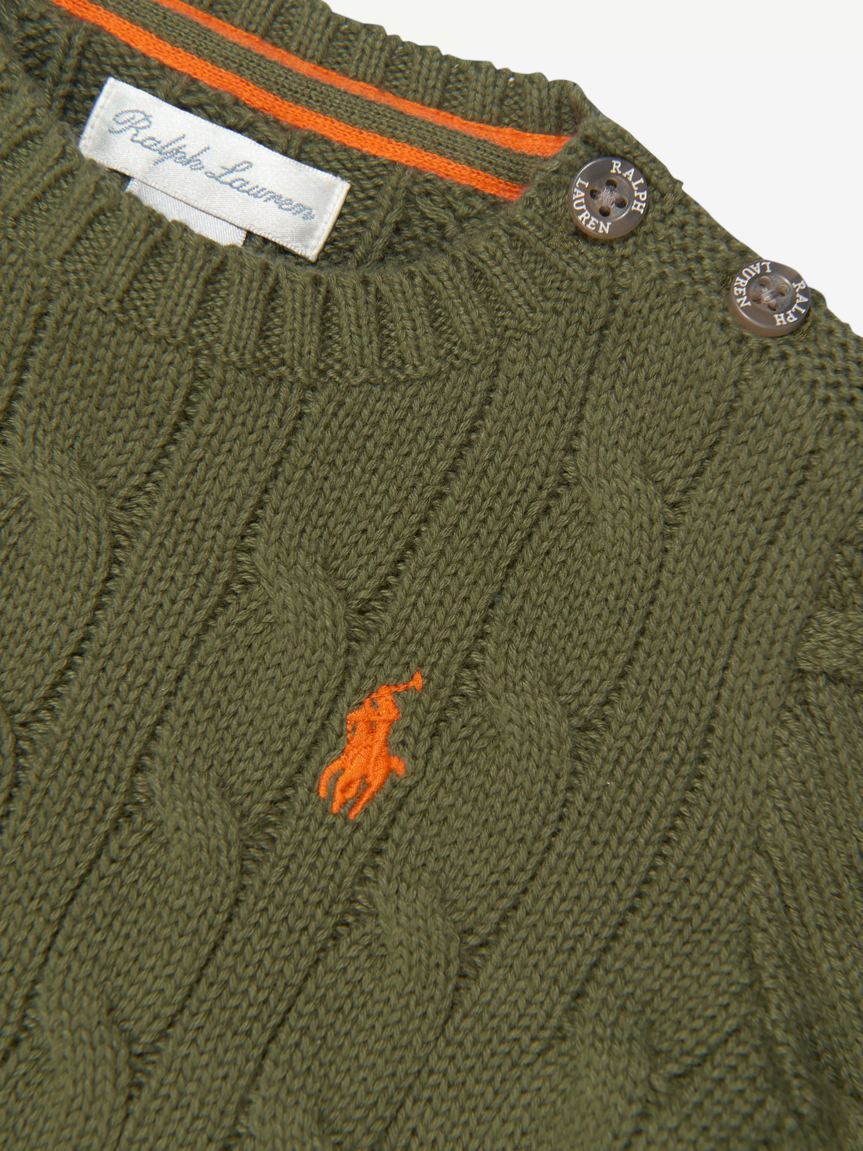 Baby Boys Cable Knit Sweater in Green