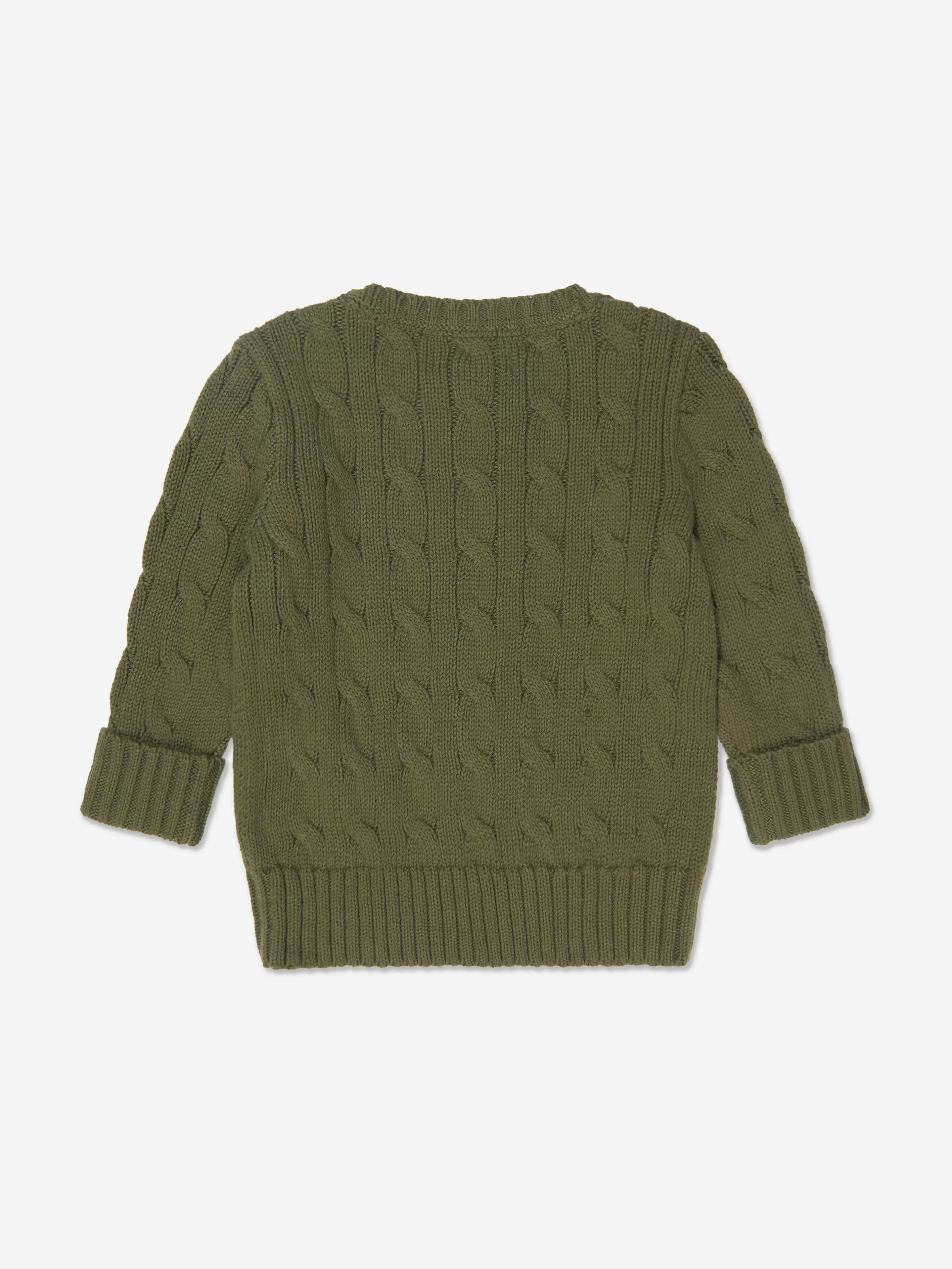 Baby Boys Cable Knit Sweater in Green