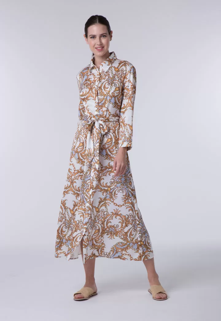 Baroque Print Shirt Dress