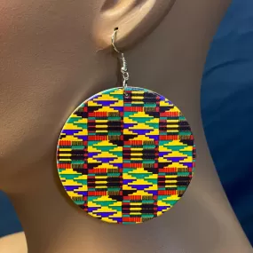 Black / Green Kente print Earrings