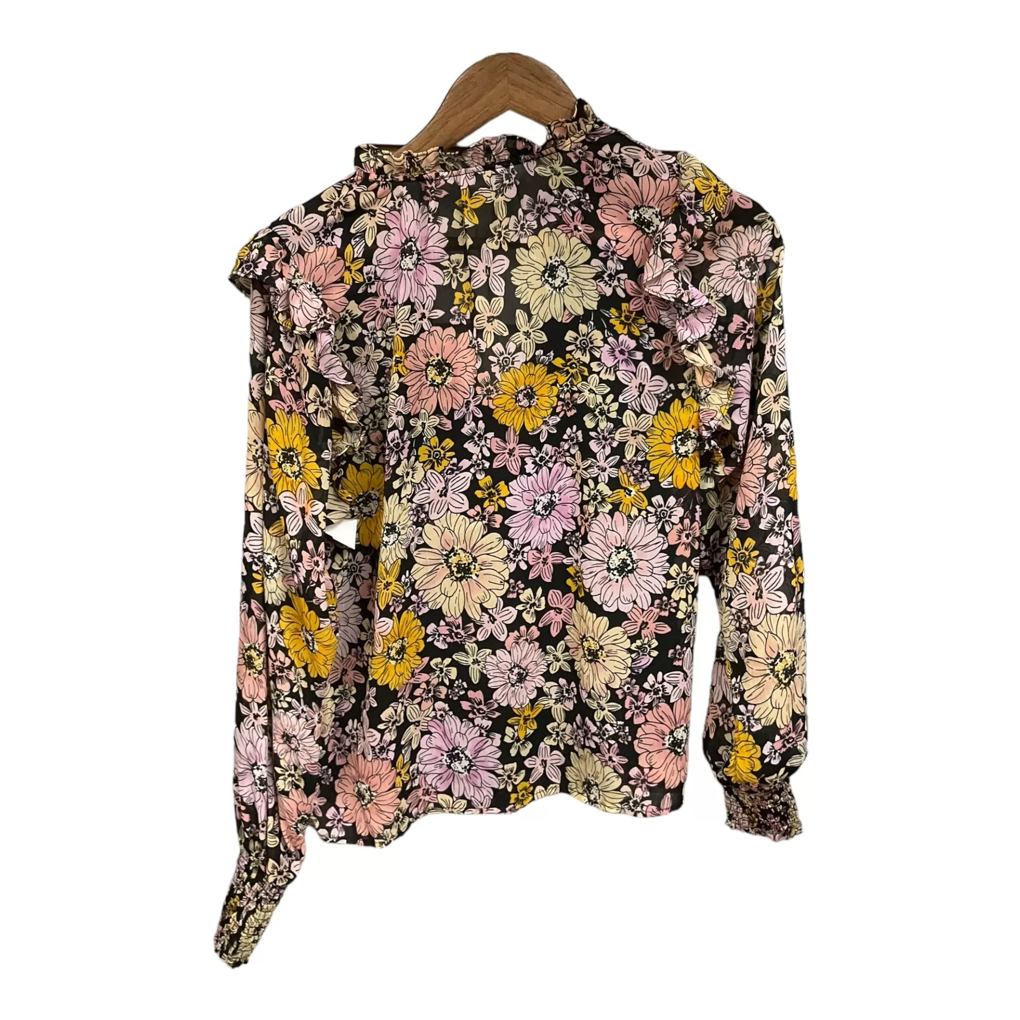 Blouse Long Sleeve By Bb Dakota In Floral Print, Size: L