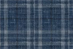 Blue Check 35% Wool 23% Bamboo 22% Silk 20% Linen (Ref-881501)