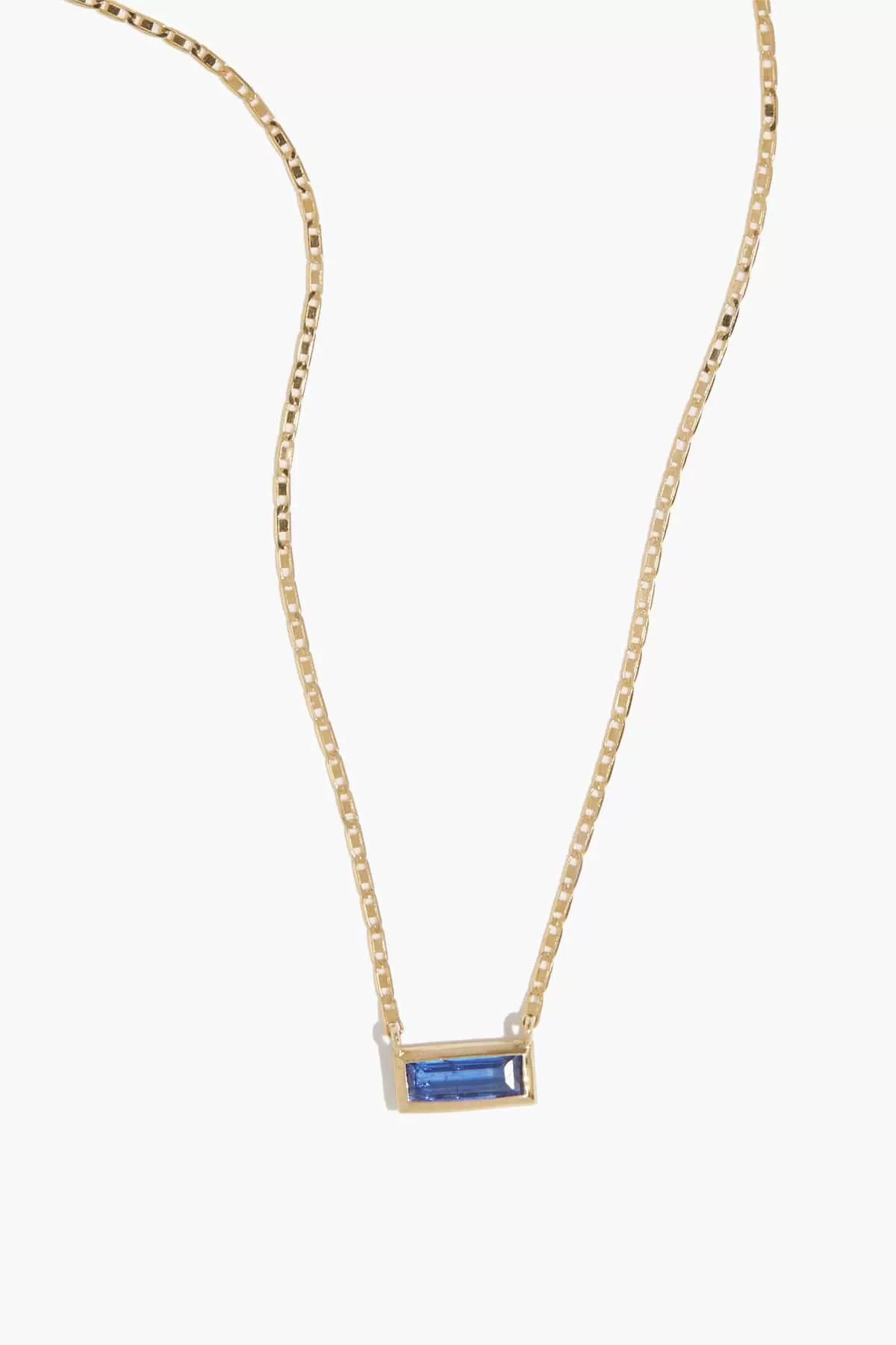 Blue Kyanite Valentino Chain Necklace in 10kt Yellow Gold