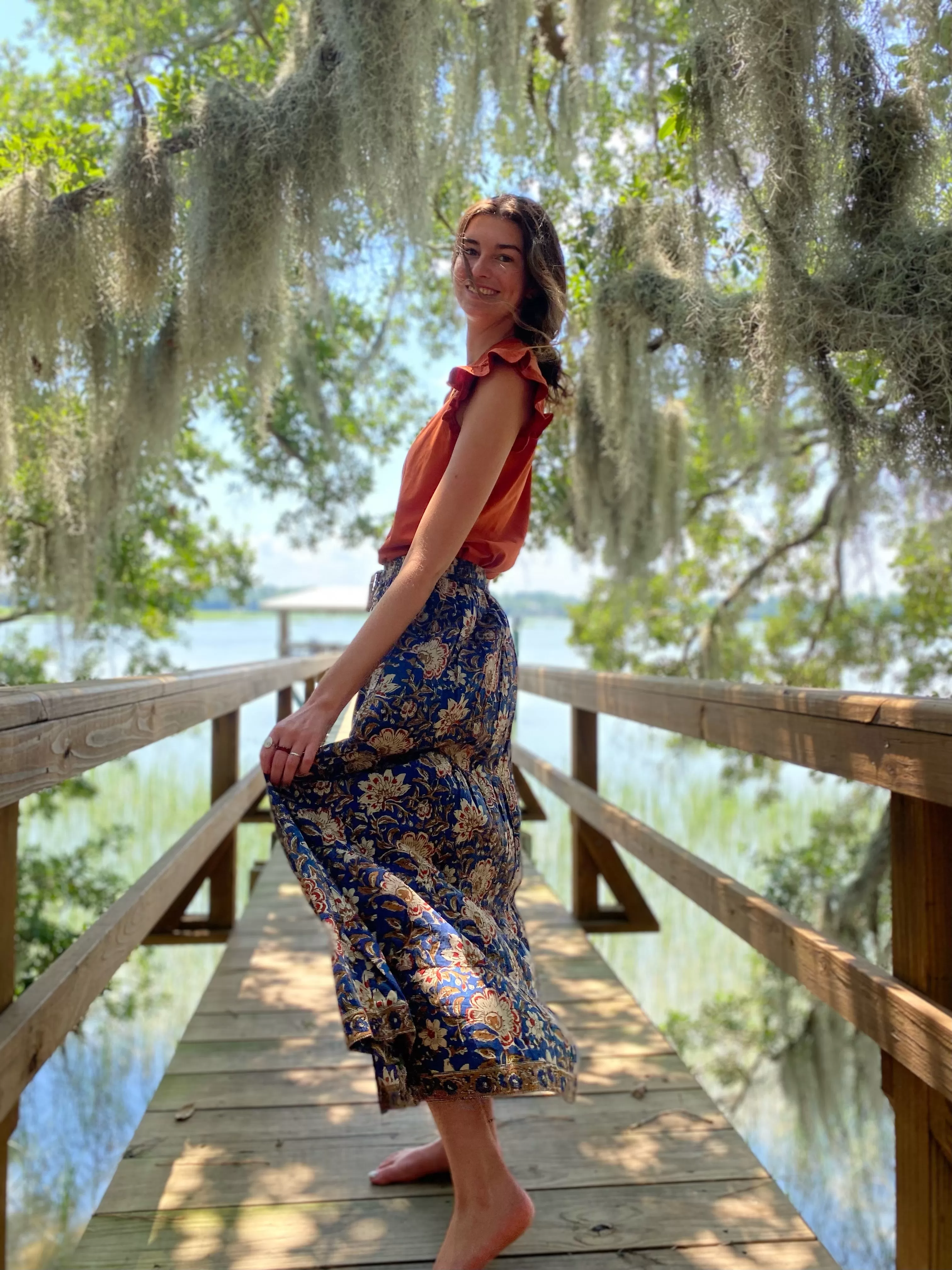 Blue Rye Maxi Skirt