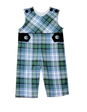 Brett Blue Plaid  Fall  boy's Overall