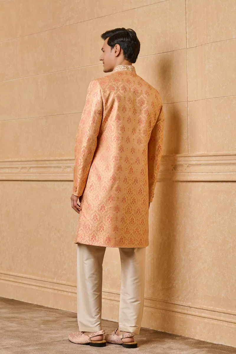 Brocade Indo With Zardozi Embroidered Collar