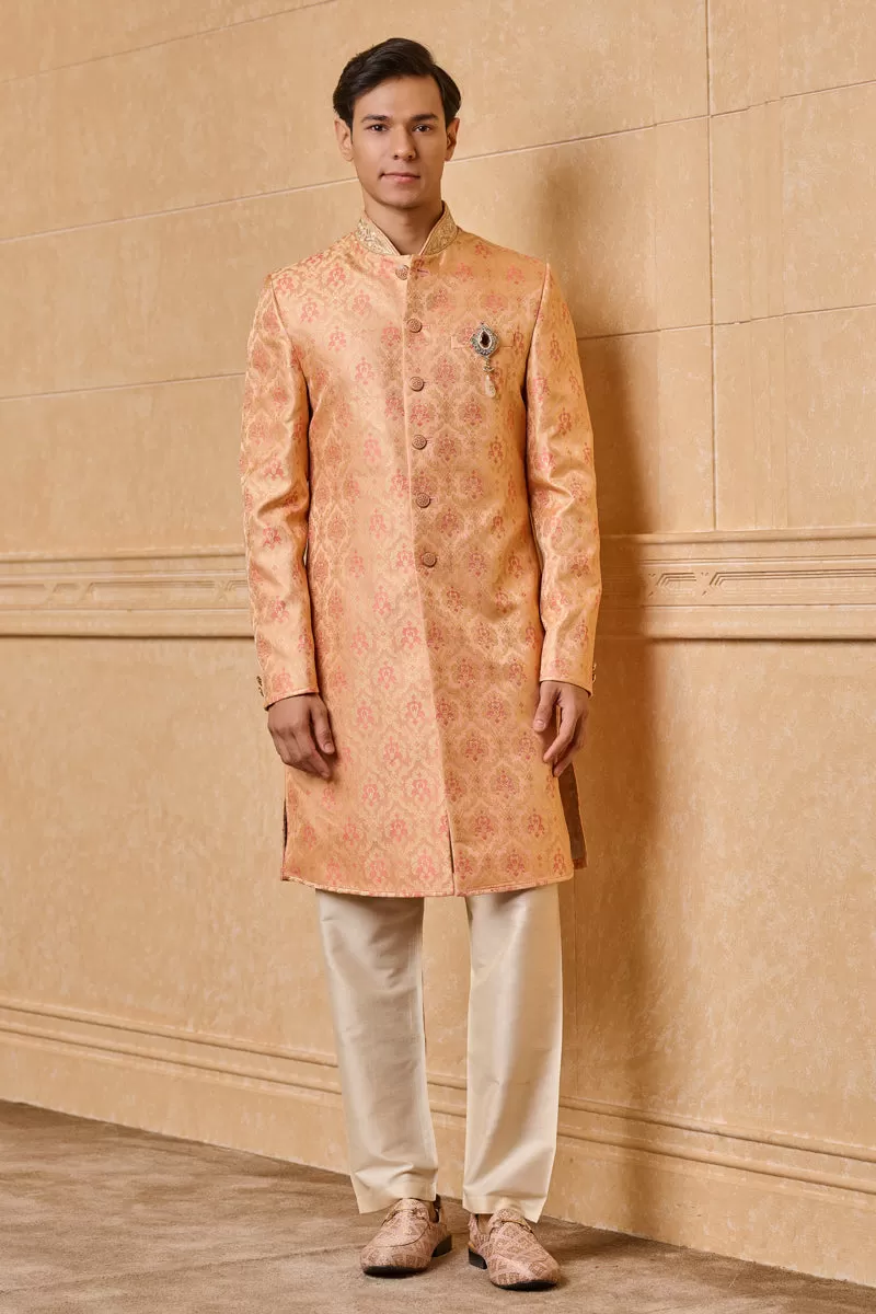 Brocade Indo With Zardozi Embroidered Collar