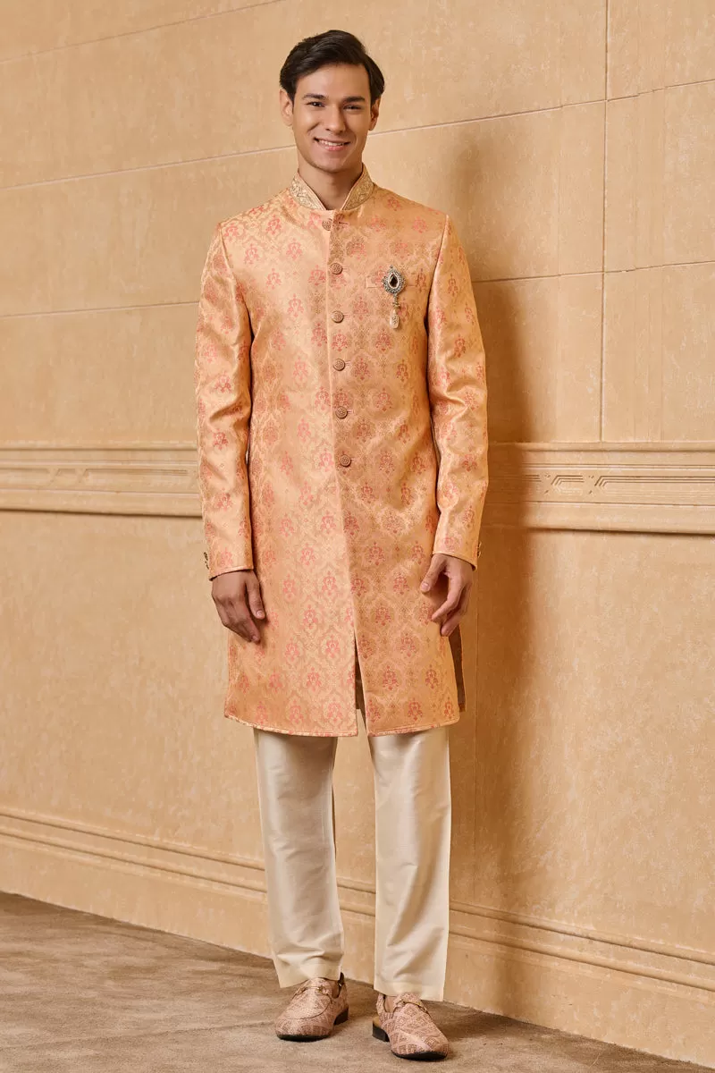 Brocade Indo With Zardozi Embroidered Collar