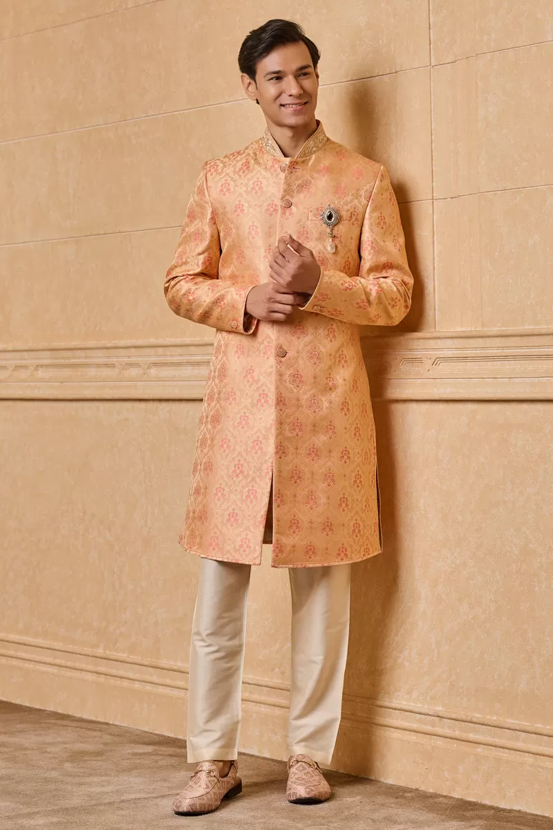 Brocade Indo With Zardozi Embroidered Collar