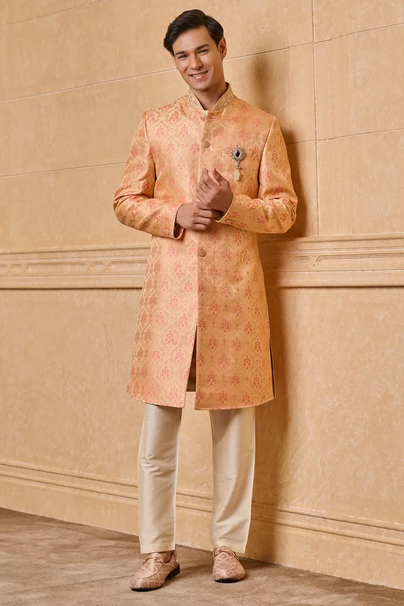 Brocade Indo With Zardozi Embroidered Collar