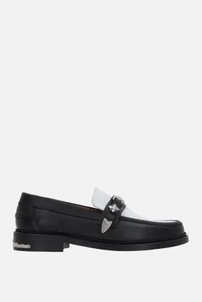 buckle-detailed smooth leather loafers