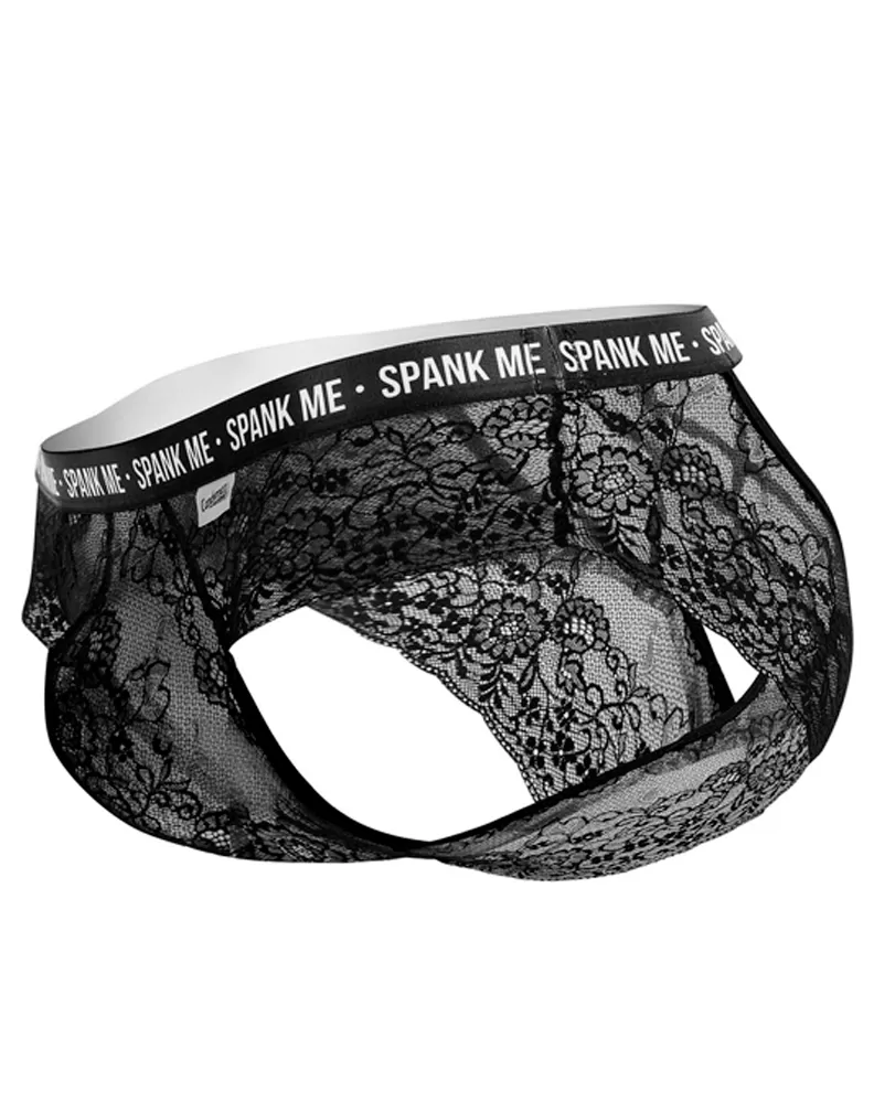 Candyman 99615x Spank Me Lace Briefs Black