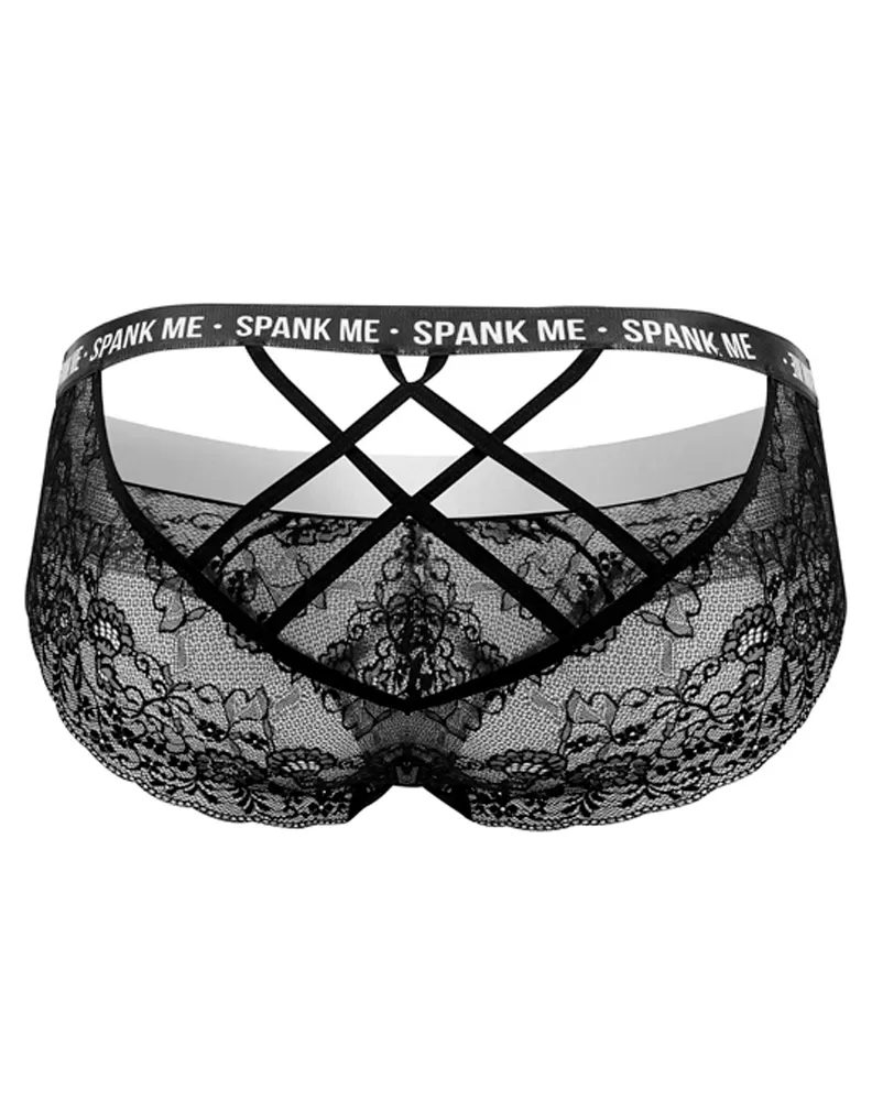 Candyman 99615x Spank Me Lace Briefs Black