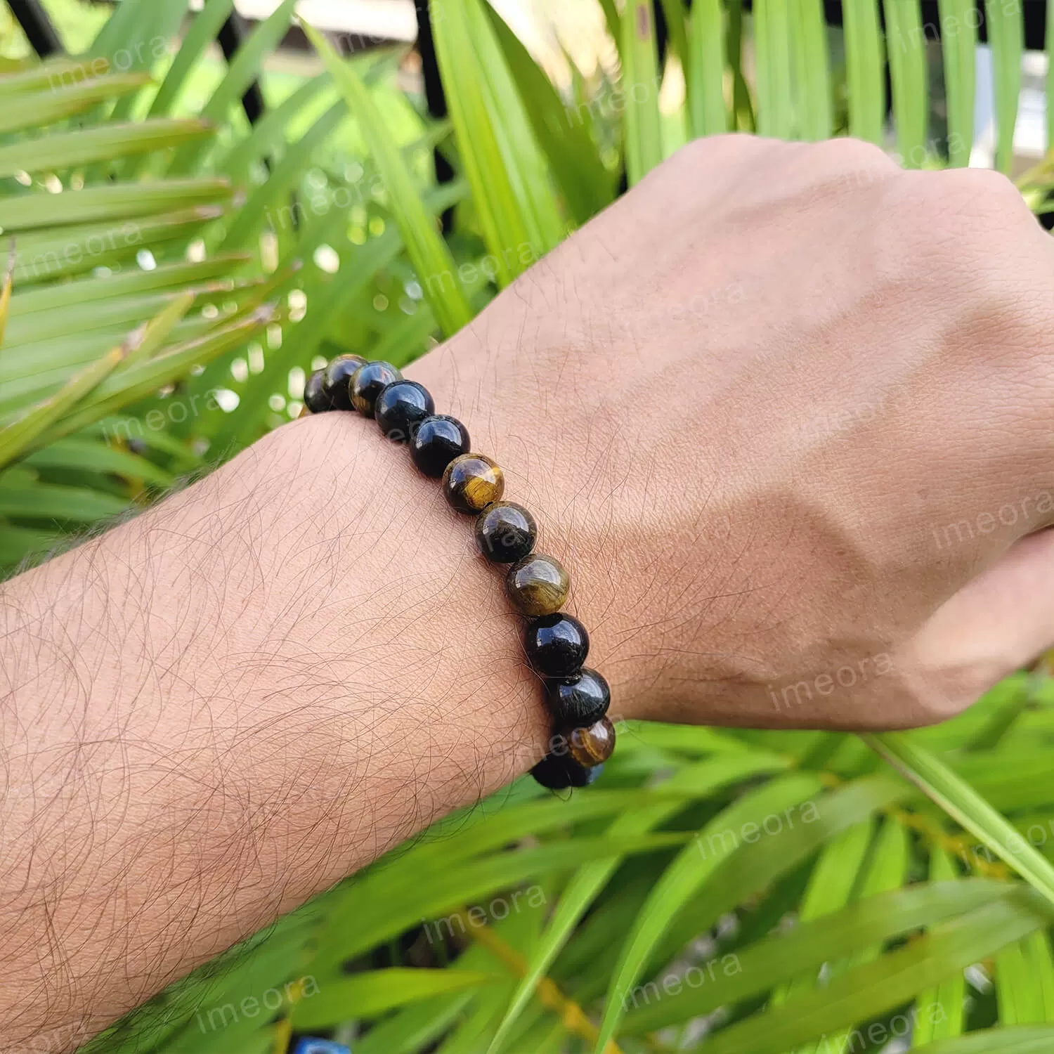 Certified Black Tiger 8mm Natural Stone Bracelet