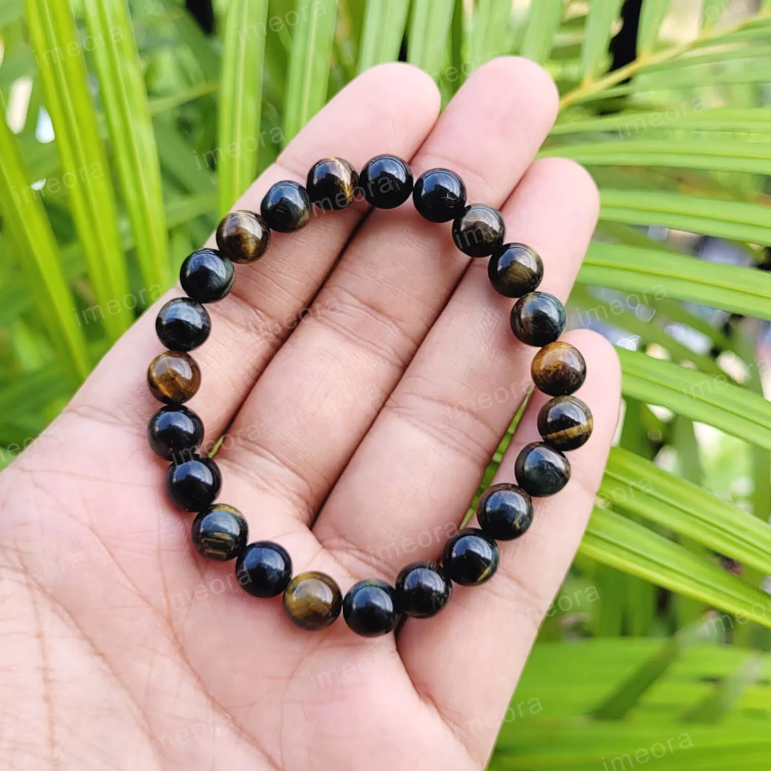 Certified Black Tiger 8mm Natural Stone Bracelet