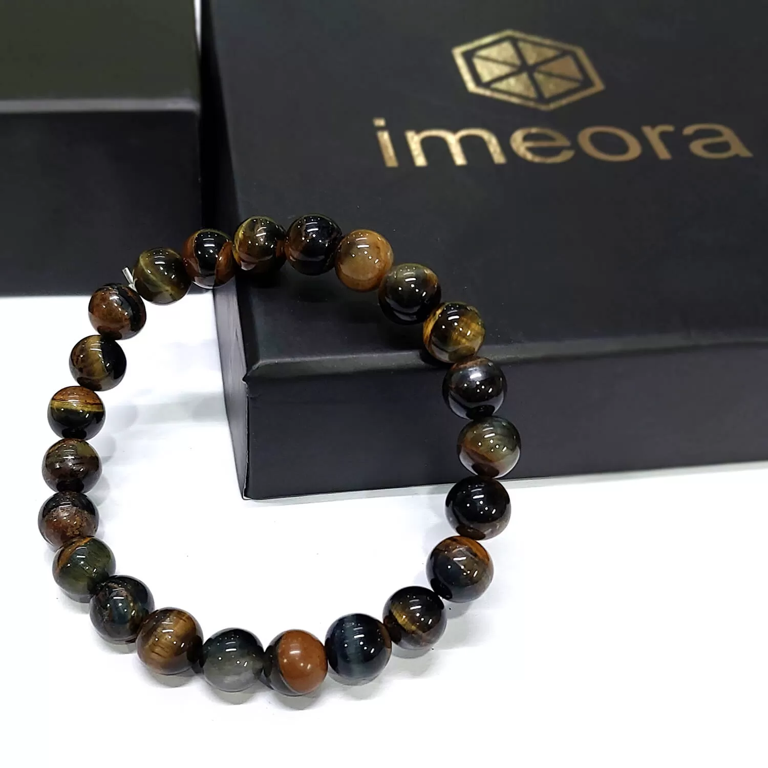 Certified Black Tiger 8mm Natural Stone Bracelet