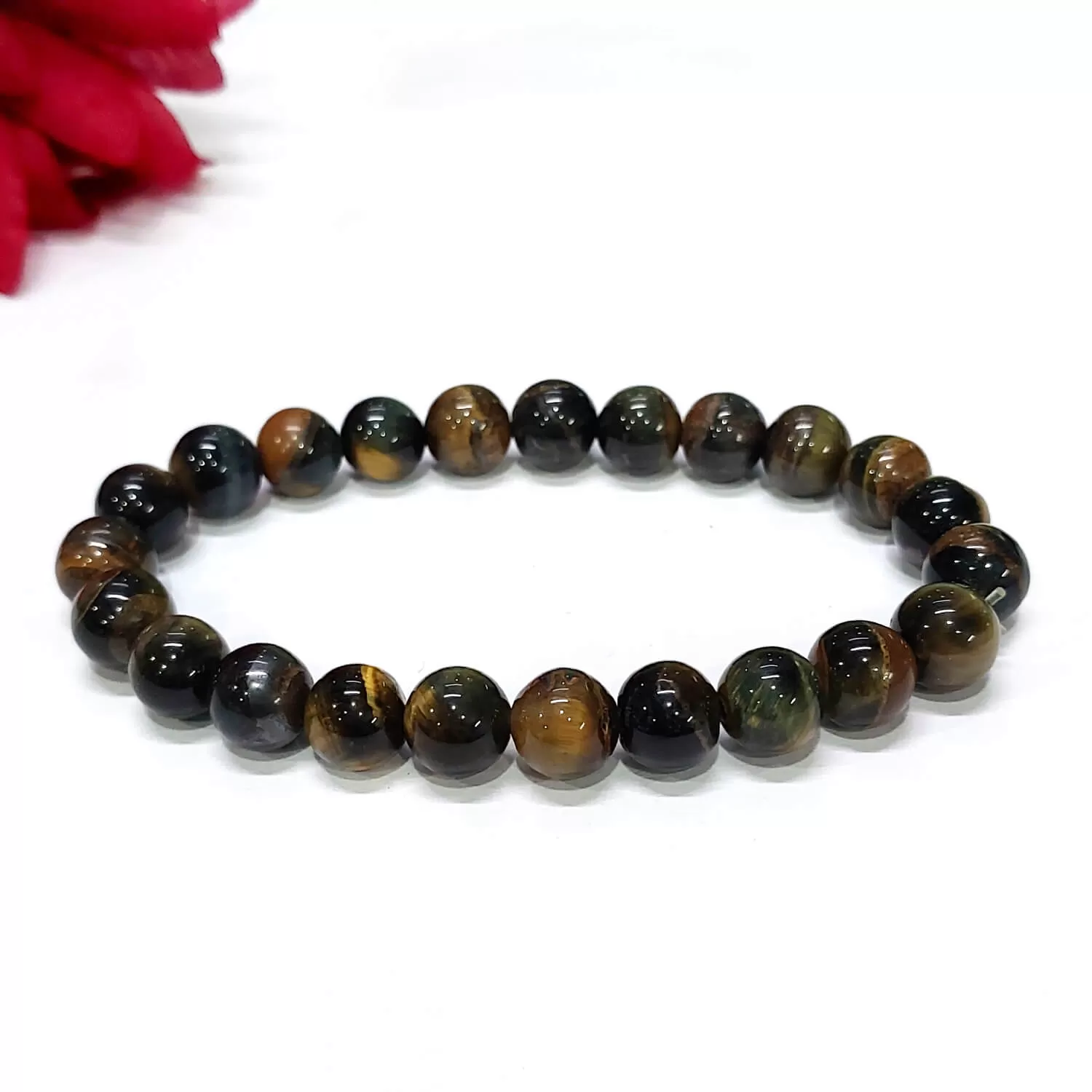 Certified Black Tiger 8mm Natural Stone Bracelet