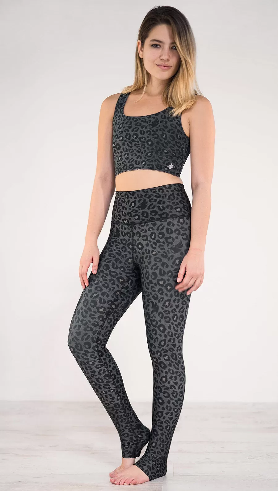 Charcoal Leopard - Reversible Leggings