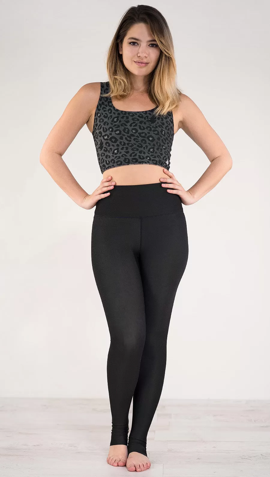 Charcoal Leopard - Reversible Leggings