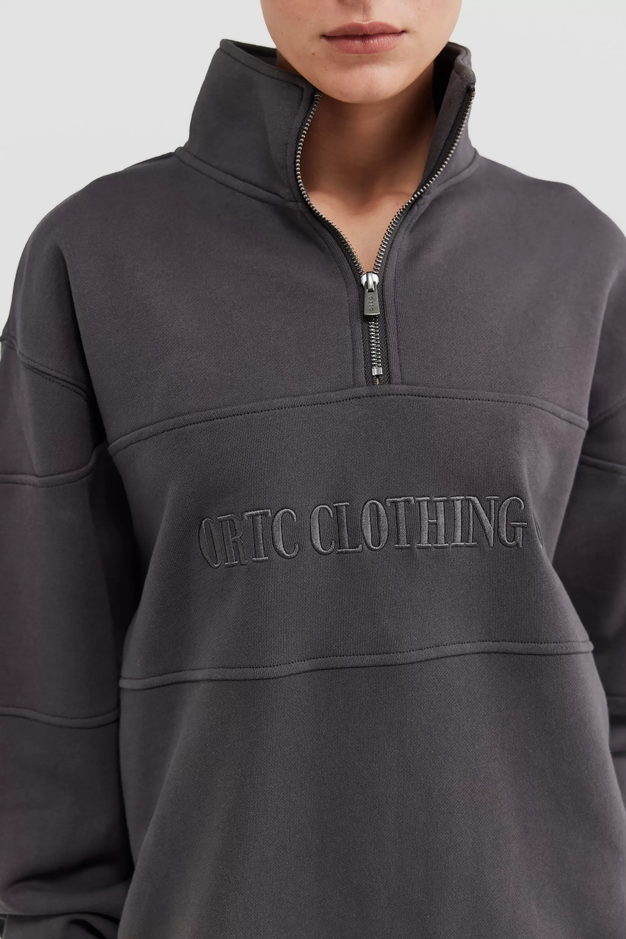 Classic Logo Quarter Zip Charcoal