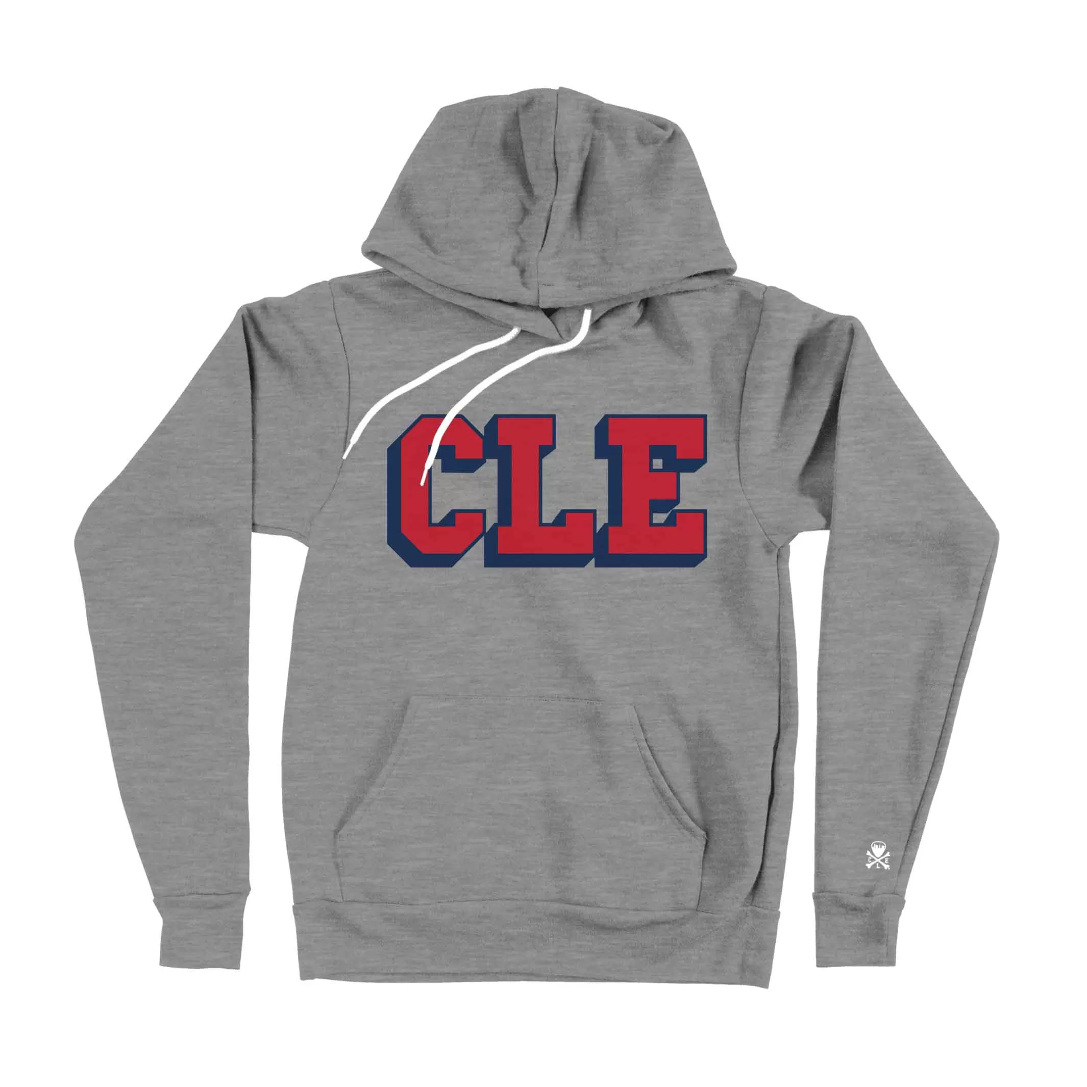 CLE College Pullover Hoodie - Navy/Red - Athletic Grey