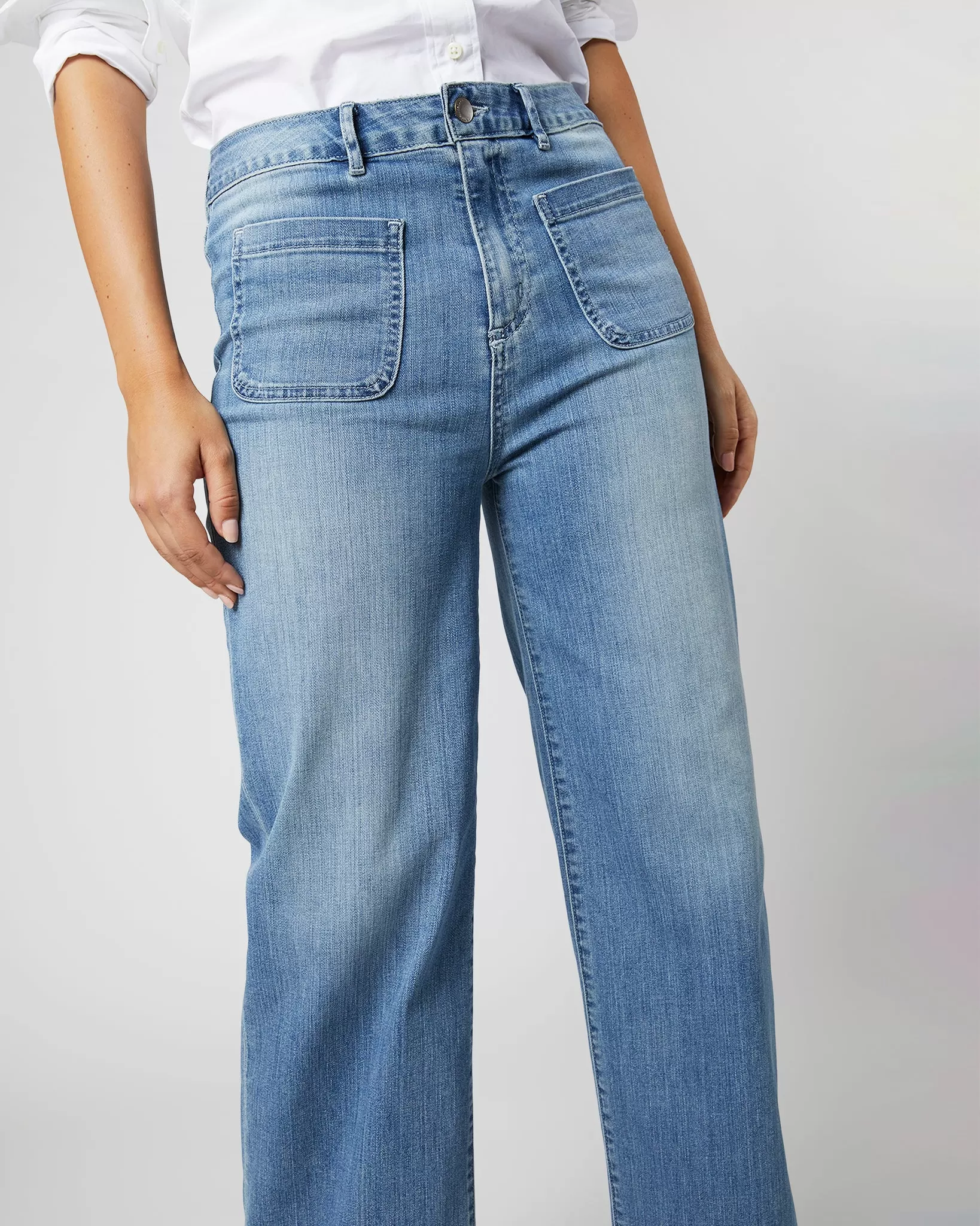 Coco Patch Pocket Jean in 7-Year Indigo Stretch Denim